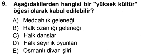 Sosyal Antropoloji 2012-2013 Dönem Sonu Sınavı - 9. soru