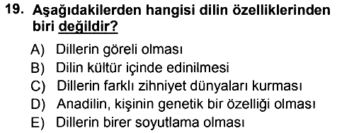 Sosyal Antropoloji 2012-2013 Dönem Sonu Sınavı - 19. soru
