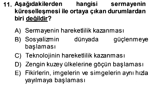 Sosyal Antropoloji 2013-2014 Dönem Sonu Sınavı - 11. soru