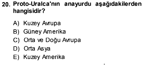 Sosyal Antropoloji 2014-2015 Dönem Sonu Sınavı - 20. soru