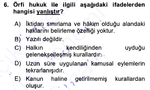 Sosyal Antropoloji 2015-2016 Dönem Sonu Sınavı - 6. soru