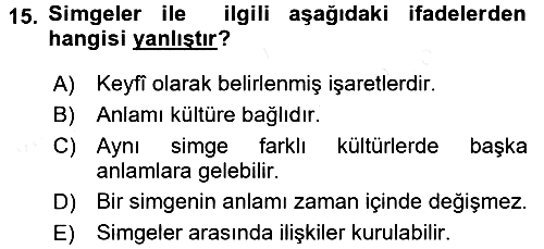 Sosyal Antropoloji 2016-2017 Dönem Sonu Sınavı - 15. soru