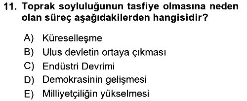 Sosyal Antropoloji 2017-2018 Dönem Sonu Sınavı - 11. soru