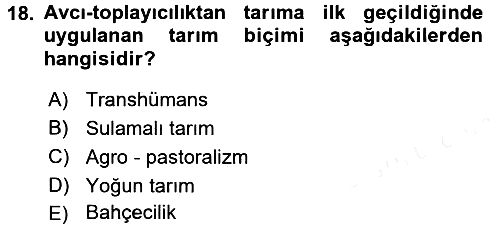 Sosyal Antropoloji 2017-2018 Dönem Sonu Sınavı - 18. soru