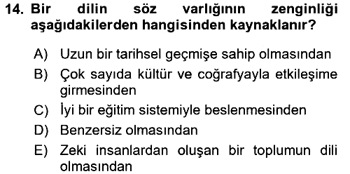 Sosyal Antropoloji 2018-2019 Dönem Sonu Sınavı - 14. soru