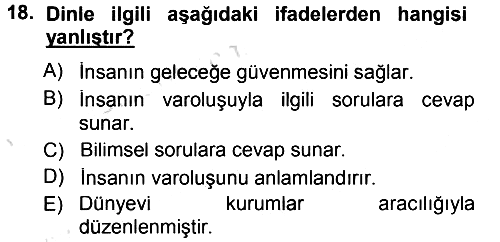 Sosyal Antropoloji 2013-2014 Tek Ders Sınavı - 18. soru