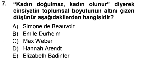 Sosyal Bilimlerde Temel Kavramlar 2012-2013 Ara Sınav - 7. soru