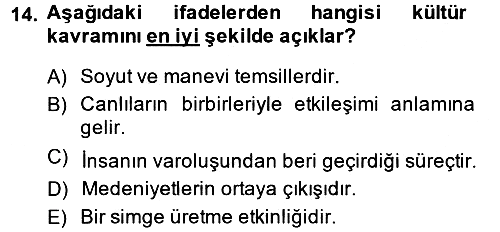 Sosyal Bilimlerde Temel Kavramlar 2013-2014 Ara Sınav - 14. soru
