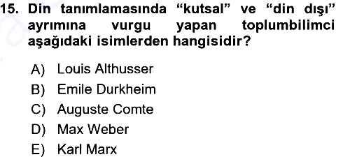 Sosyal Bilimlerde Temel Kavramlar 2015-2016 Ara Sınav - 15. soru