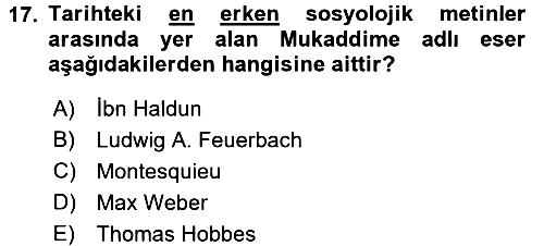 Sosyal Bilimlerde Temel Kavramlar 2018-2019 Ara Sınav - 17. soru