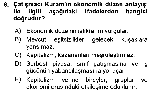 Sosyal Bilimlerde Temel Kavramlar 2019-2020 Ara Sınav - 6. soru