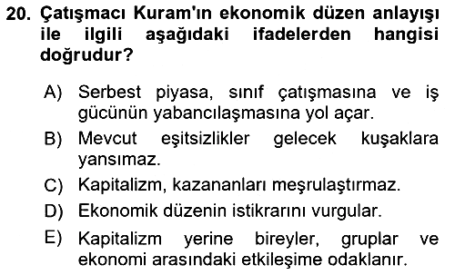 Sosyal Bilimlerde Temel Kavramlar 2024-2025 Yaz Okulu Sınavı - 20. soru