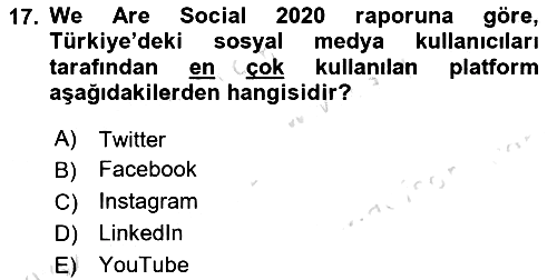 Sosyal Medya Sosyolojisi 2025-2026 Dönem Sonu Sınavı - 17. soru