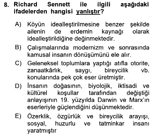 Sosyal Medya Sosyolojisi 2021-2022 Yaz Okulu Sınavı - 8. soru