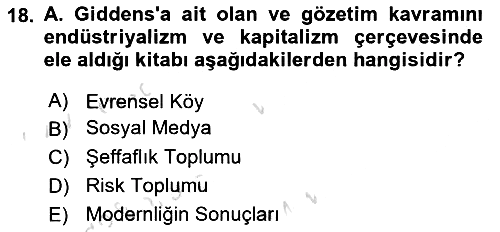 Sosyal Medya Sosyolojisi 2023-2024 Yaz Okulu Sınavı - 18. soru