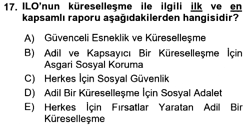 Sosyal Politika 2016-2017 3 Ders Sınavı - 17. soru