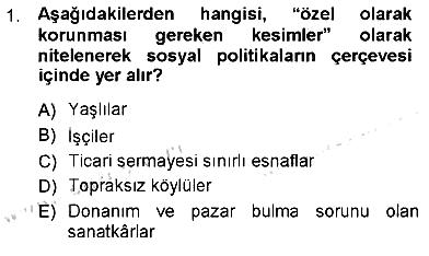 Sosyal Politika 2012-2013 Ara Sınav - 1. soru