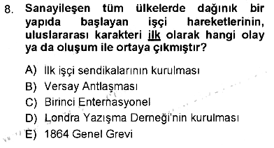 Sosyal Politika 2012-2013 Ara Sınav - 8. soru