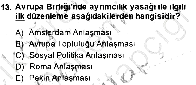 Sosyal Politika 2014-2015 Dönem Sonu Sınavı - 13. soru