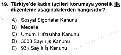Sosyal Politika 2015-2016 Dönem Sonu Sınavı - 19. soru