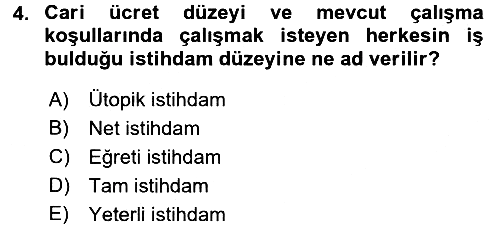Sosyal Politika 2016-2017 Dönem Sonu Sınavı - 4. soru