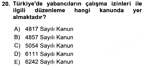 Sosyal Politika 2016-2017 Dönem Sonu Sınavı - 20. soru