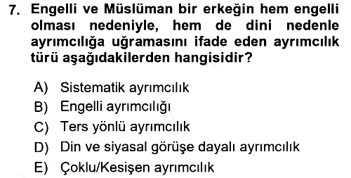 Sosyal Politika 2017-2018 Dönem Sonu Sınavı - 7. soru