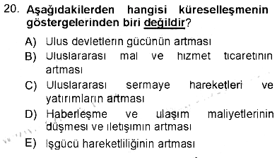 Sosyal Politika 2012-2013 Tek Ders Sınavı - 20. soru