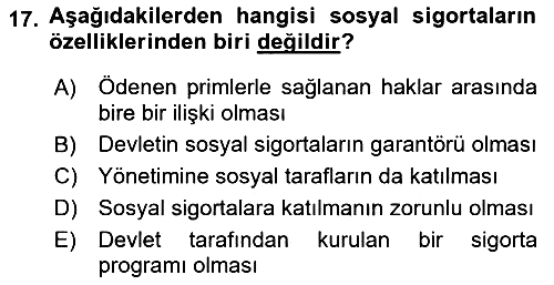 Sosyal Politika 2020-2021 Yaz Okulu Sınavı - 17. soru