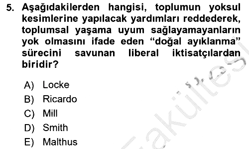 Sosyal Politika 2025-2026 Ara Sınav - 5. soru