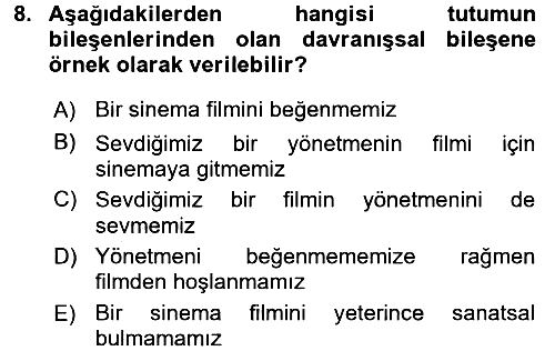 Sosyal Psikoloji 1 2016-2017 Dönem Sonu Sınavı - 8. soru