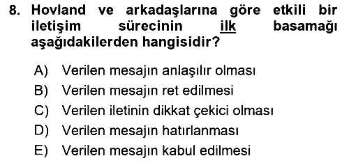 Sosyal Psikoloji 1 2022-2023 Dönem Sonu Sınavı - 8. soru