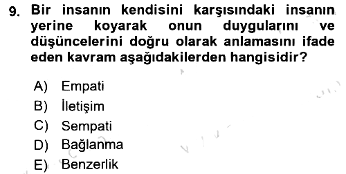 Sosyal Psikoloji 1 2022-2023 Dönem Sonu Sınavı - 9. soru