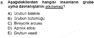 Sosyal Psikoloji 1 2012-2013 Tek Ders Sınavı - 8. soru