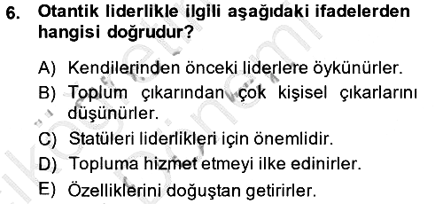 Sosyal Psikoloji 2 2014-2015 Ara Sınav - 6. soru