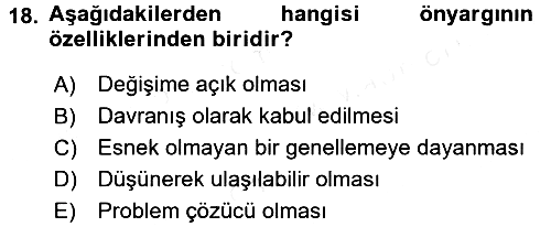 Sosyal Psikoloji 2 2015-2016 Ara Sınav - 18. soru
