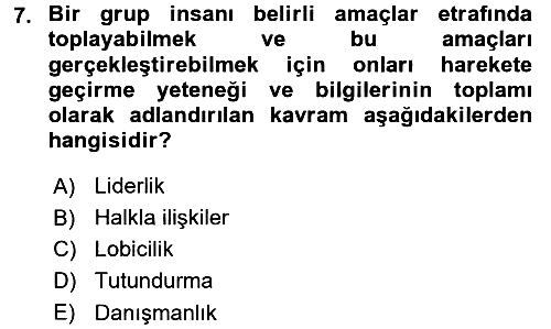 Sosyal Psikoloji 2 2017-2018 Ara Sınav - 7. soru