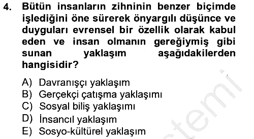 Sosyal Psikoloji 2 2012-2013 Dönem Sonu Sınavı - 4. soru