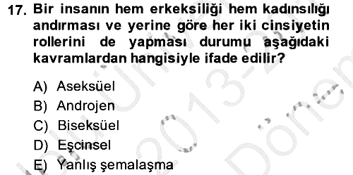 Sosyal Psikoloji 2 2013-2014 Dönem Sonu Sınavı - 17. soru