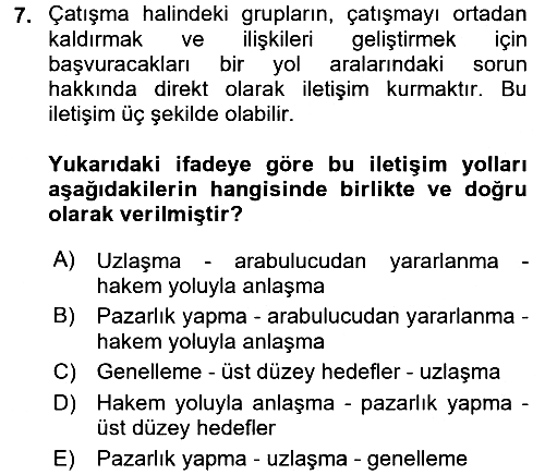 Sosyal Psikoloji 2 2017-2018 Dönem Sonu Sınavı - 7. soru