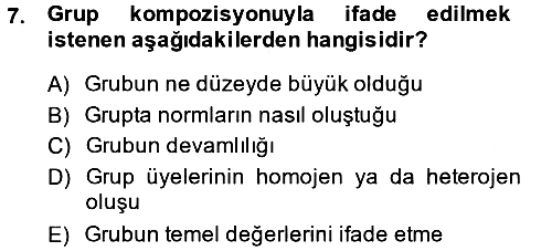 Sosyal Psikoloji 2 2013-2014 Tek Ders Sınavı - 7. soru