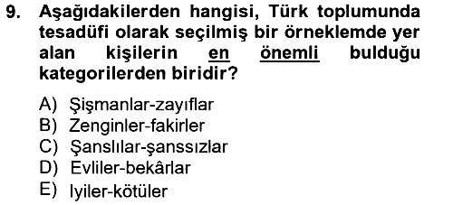 Sosyal Psikoloji 2 2014-2015 Tek Ders Sınavı - 9. soru