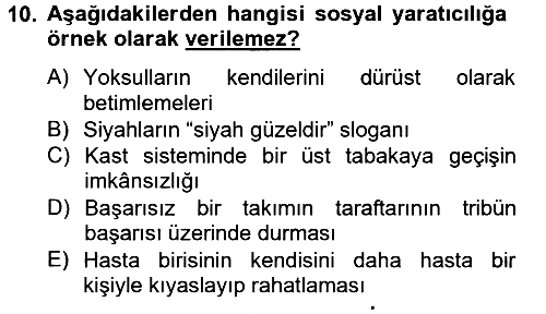 Sosyal Psikoloji 2 2014-2015 Tek Ders Sınavı - 10. soru