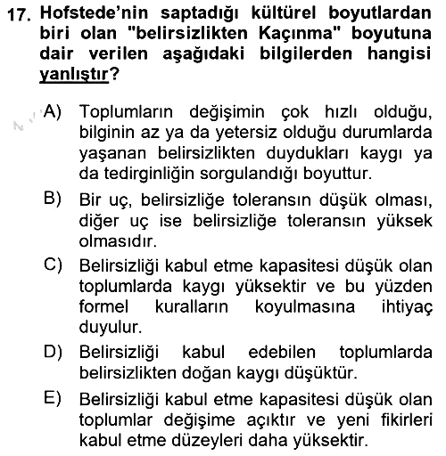 Sosyal Psikoloji 2 2024-2025 Yaz Okulu Sınavı - 17. soru