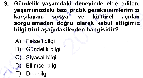 Sosyolojide Araştırma Yöntem ve Teknikleri 2015-2016 Ara Sınav - 3. soru
