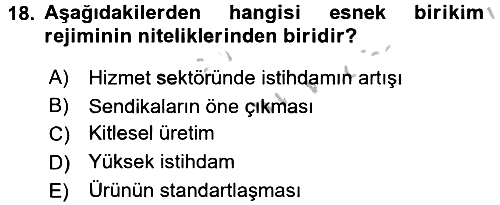 Sosyolojide Yakın Dönem Gelişmeler 2016-2017 3 Ders Sınavı - 18. soru