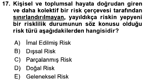 Sosyolojide Yakın Dönem Gelişmeler 2015-2016 Ara Sınav - 17. soru