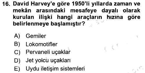Sosyolojide Yakın Dönem Gelişmeler 2016-2017 Dönem Sonu Sınavı - 16. soru