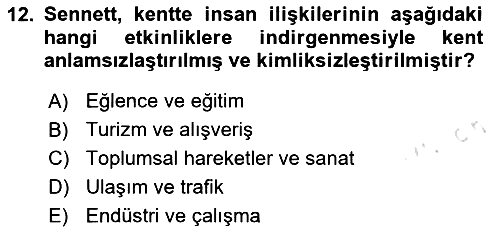 Sosyolojide Yakın Dönem Gelişmeler 2025-2026 Dönem Sonu Sınavı - 12. soru