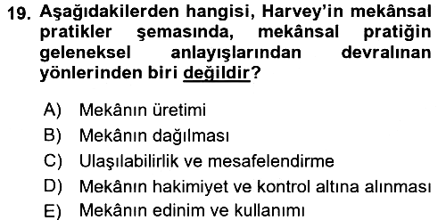 Sosyolojide Yakın Dönem Gelişmeler 2015-2016 Tek Ders Sınavı - 19. soru
